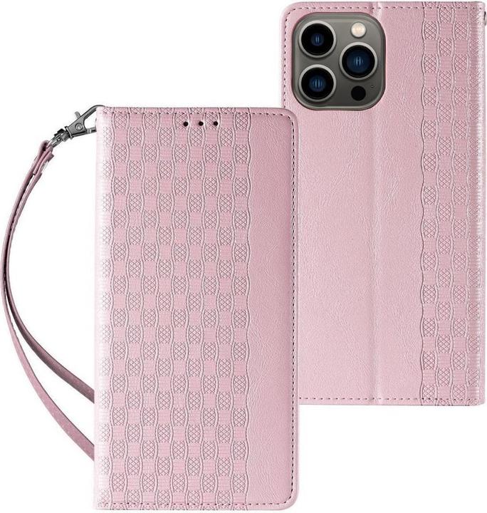 Actual product image Hurtel Magnet Strap Case for Samsung Galaxy S23+ Flip Wallet Mini Lanyard Stand Pink (Samsung Galaxy S23+)