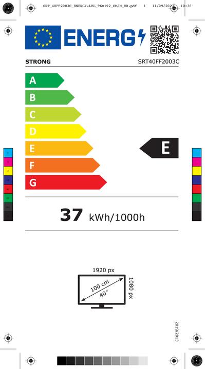 Label énergétique Strong SRT40FF2003C 40' Stand Led Tv (40", LCD, Full HD)
