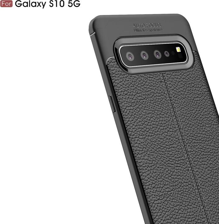 Actual product image Screenguard Samsung Galaxy S10 5G Case Leather Design TPU Cover (Samsung Galaxy S10 5G)