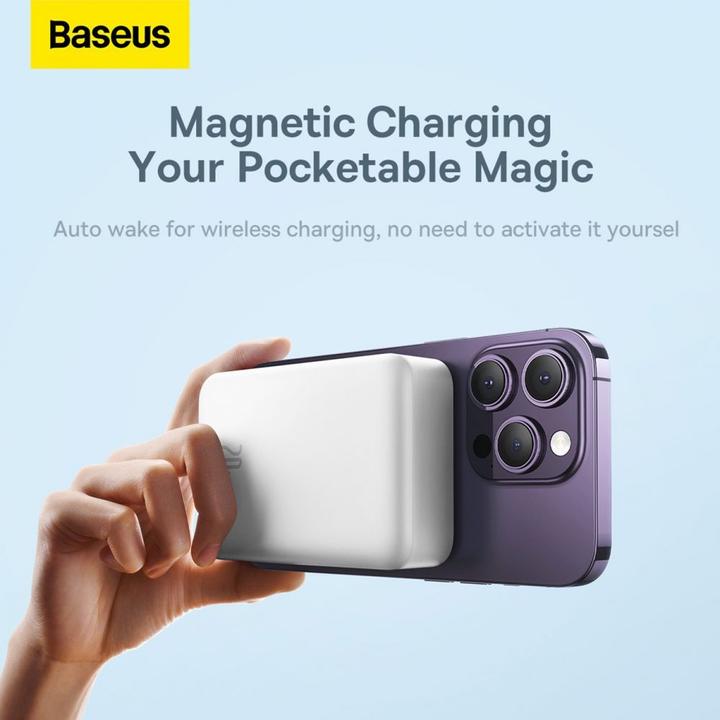 Image du produit Baseus Banque d'alimentation Magnetic Mini 20000mAh 20W (blanc) (20000 mAh, 20 W, 74 Wh)
