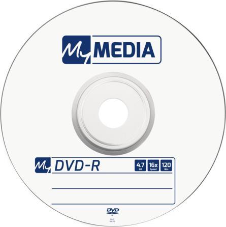 Produktbild MyMedia 1x10 DVD-R 4,7GB 16x Speed matt silver Wrap (10 x)