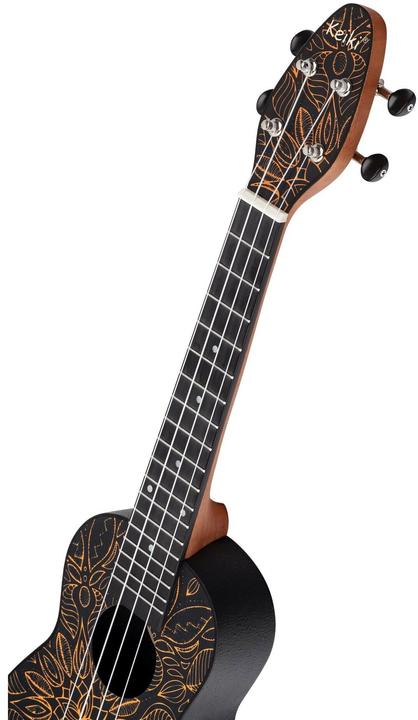 Actual product image Keiki Ukulele Package - Soprano - Orange Kaleidos. (Soprano, Soprano)