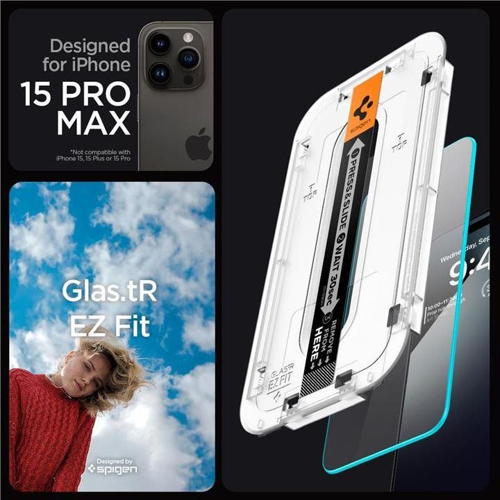 Image du produit Spigen Glas.TR EZ Fit (1 pièce(s), Apple iPhone 15 Pro Max)