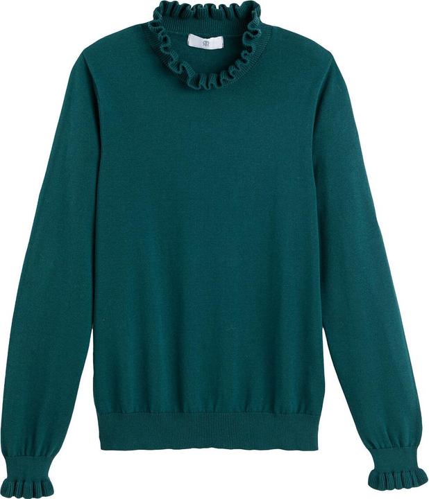Produktbild La Redoute Collections Pullover mit gerüschtem Stehkragen und langen Ärmeln (38)
