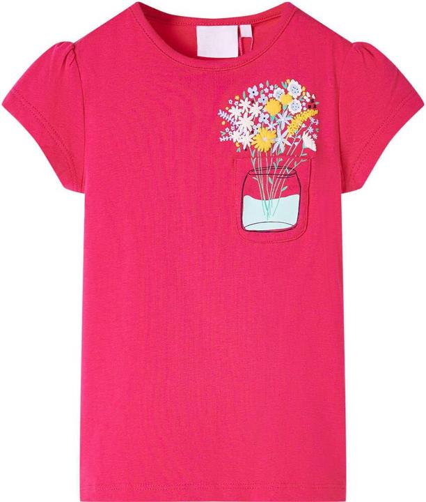 Actual product image VidaXL Children's T-shirt bright pink 128,Material: 95 % cotton. 5 (128)