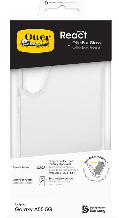 Produktbild OtterBox React + Glass Bundle - Kit (Samsung Galaxy A55)