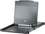 Image du produit Aten CL6708MW UK Single Rail Commutateur KVM 8 ports 17,3" LCD (USB DVI) UK-Layout