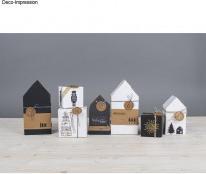 Actual product image Rayher Folding box house, white, 6 pieces (Gift box, 6 x)
