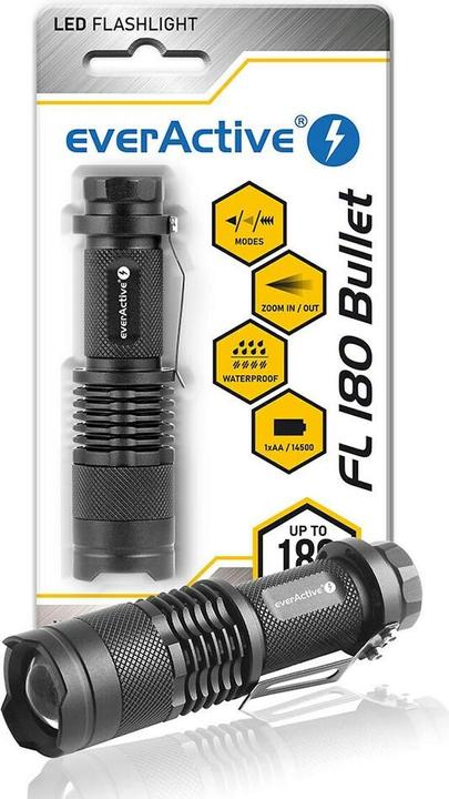 Immagine prodotto Everactive FL-180 Bullet LED - Torcia elettrica (9.40 cm, 200 lm)