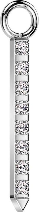 Actual product image Star Piercing Pendant silver bar pointed crystals silver (Titanium G23, without brass)