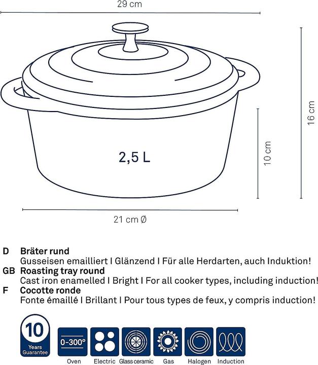 Actual product image Kela Calido (21 cm, Casserole + Stewpot, Cast iron)