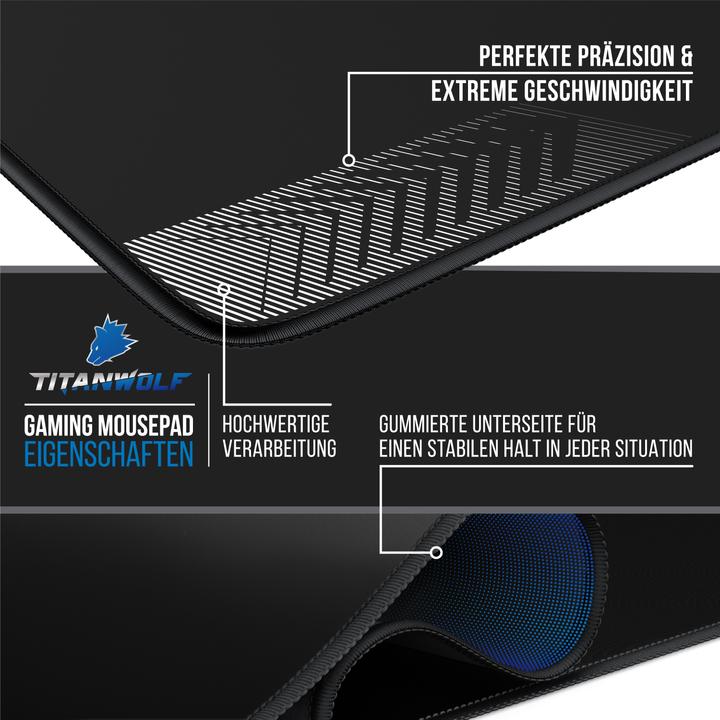 Actual product image Titanwolf Gaming Mauspad, 1000 x 500mm XXL Mausmatte, verbessert Präzision & Geschwindigkeit, schwarz (XXL)
