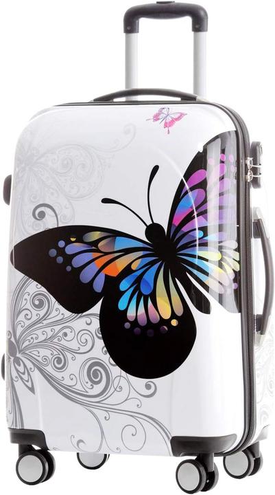 Immagine prodotto Beibye Set di valigie da viaggio con farfalla, 2060 (115 l, Bagaglio a mano (fino a 50 litri), M (50 - 90l), L (90 - 115l), XL (da 115l))
