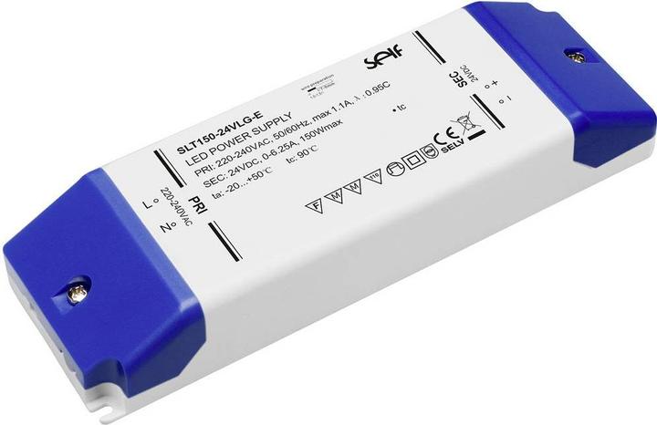 Self Electronics LED Treiber Konstantspannung 150 W 6.25 A 24 V/DC Montage auf entflammbaren Oberflächen, Möbelzula