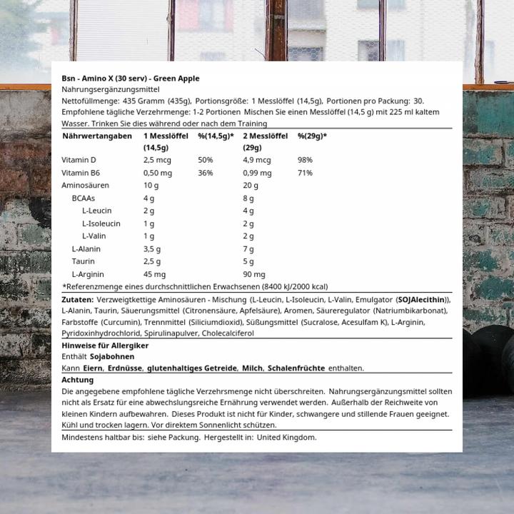 Immagine prodotto BSN Amino X (Mela verde, 1 pz., 435 g)