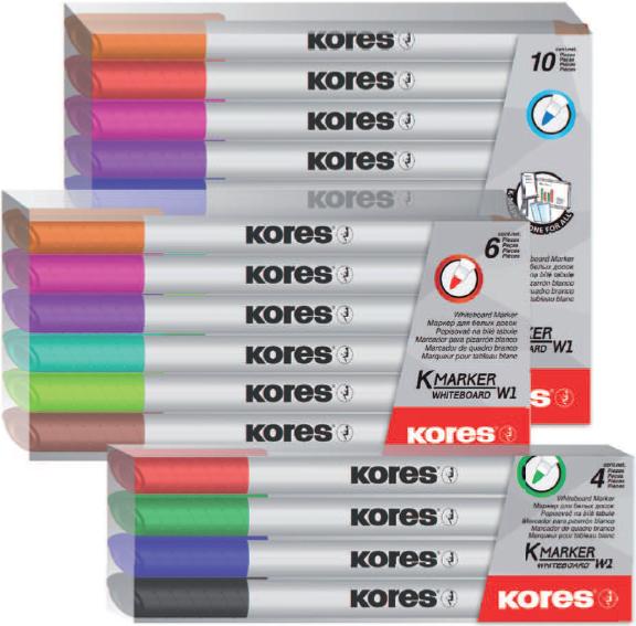 Etichetta energetica Kores Marchio K MARKER W1" non permanente, confezione da 10 pz. (Multicolore, 1 mm, 10 x)
