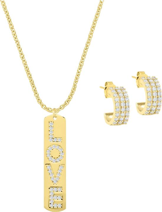 Candy Schmuckset LOVE, 925 Sterling Silber, vergoldet (18k vergoldet, 925 Sterling Silber)