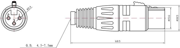 Image du produit Bemero Connecteur XLR BC1001BK-F