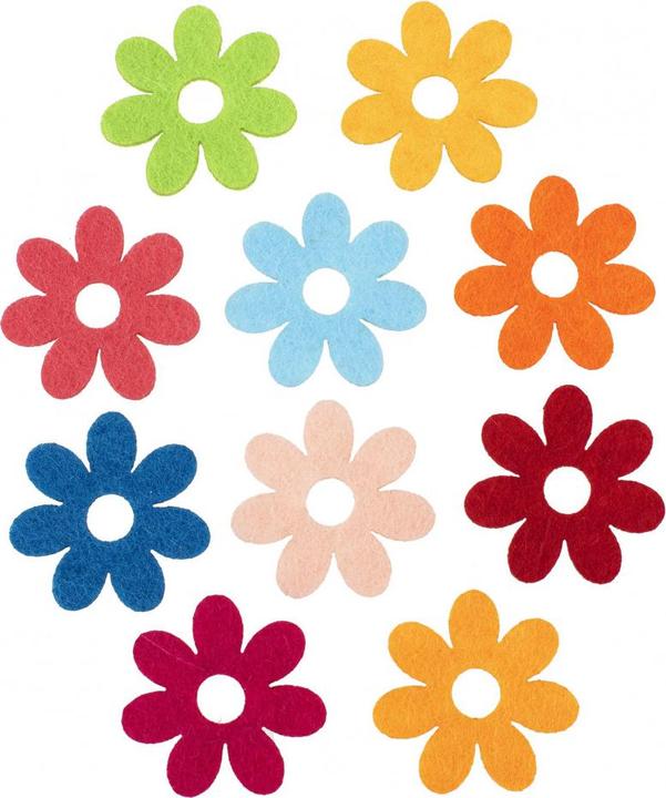 Produktbild Glorex Filz-Blumen, 10St. 4cm