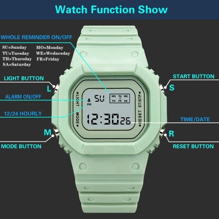 Actual product image Cbx Quadro Sportuhr Digitaluhr mit Silikonarmband Schwarz (Digital watch)