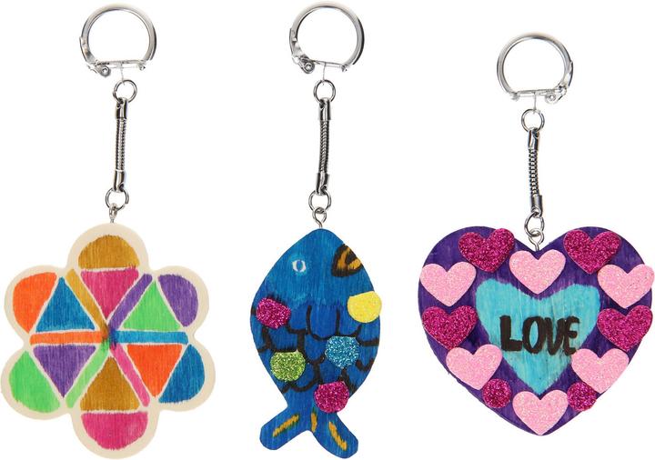 Actual product image Creativ Company Versier je Houten Sleutelhanger, 3st.