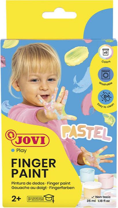 Immagine prodotto Jovi Colori a dita pastello, 6 barattoli da 35 ml in confezione di cartone (Multi, 35 ml)