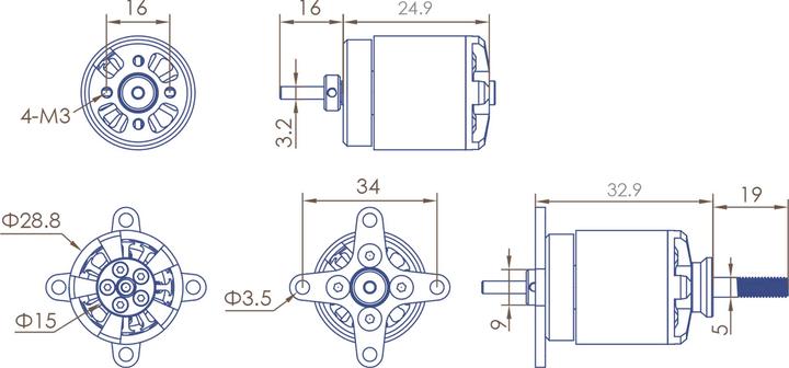Immagine prodotto Planet-Hobby joker 2826-17 v3 980 kv motore brushless