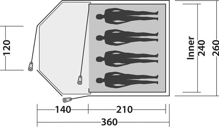 Produktbild Easy Camp Tent Blazar 400 (Kuppelzelt, 6.40 kg, 4 Personen)