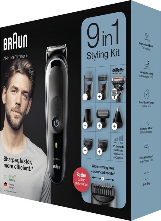 Image du produit Braun MGK5380, Tondeuse Tout-En-Un, Tondeuse À Barbe 9-En-1 Pour Homme, 7 Accessoires