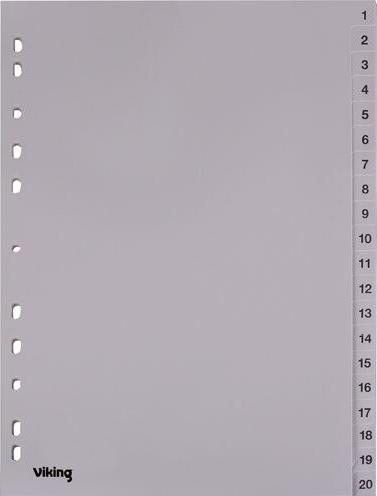 Office Depot Register A4 20-teilig Grau 11-fach