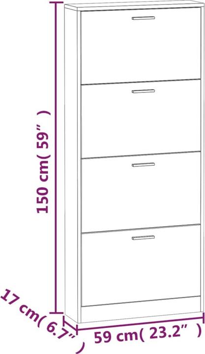 Produktbild VidaXL Romeo (59 x 17 x 150 cm)