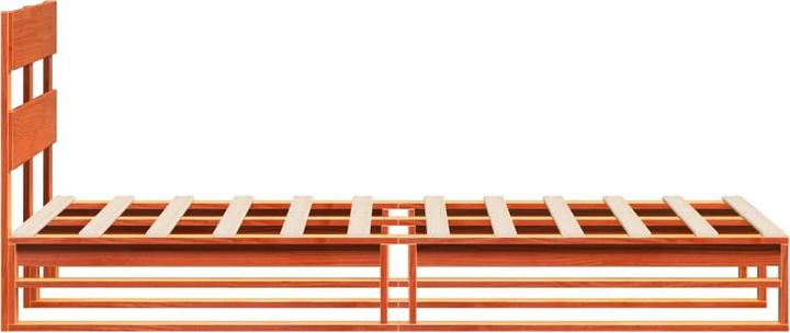 Actual product image VidaXL Solid wood bed Wooden bed Pallet bed with headboard 140x190cm pine (140 x 190 cm)