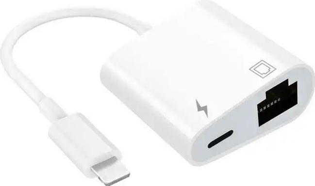 Image du produit PhoneLook Adaptateur multiport Lightning vers RJ45 Ethernet LAN avec port d'alimentation USB-C