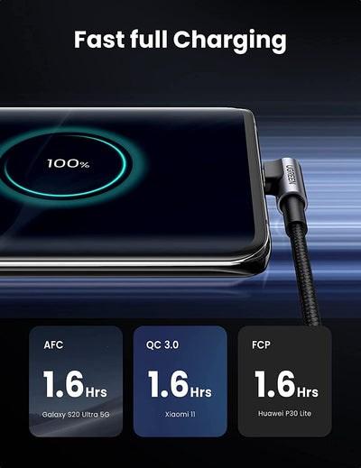 Actual product image Ugreen USB-C angled to USB-A 2.0 A data cable (2 m, USB 2.0)