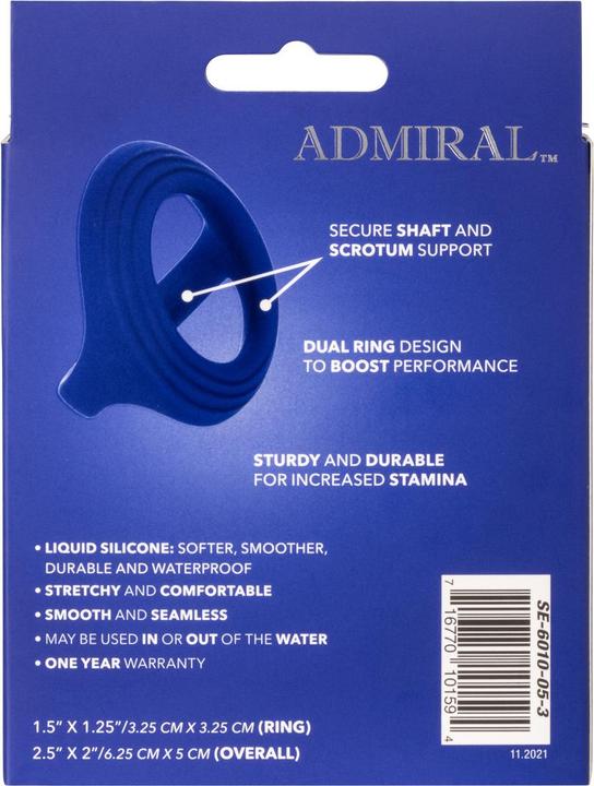 Actual product image CalExotics Admiral™ Cock & Ball Dual Ring (1.50 cm)
