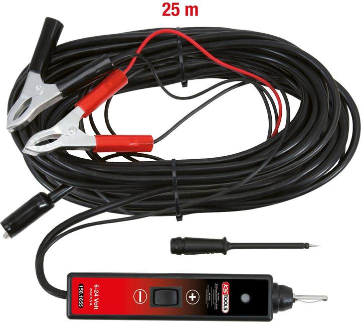 KS Tools Funktionsprüflampe, 6 - 24 V DC, Kabellänge 25 m