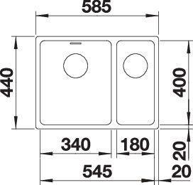 Produktbild Blanco Andano 340/180-U (Unterbauspüle, 44 cm, 58.50 cm)