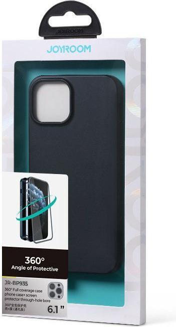 Produktbild Joyroom 360 Full Case front and back cover for iPhone 13 Pro + tempered glass screen protector black (1 Stück, Apple iPhone 13 Pro)