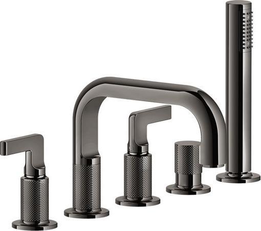 Produktbild Gessi Inciso- 2-Hebel-Griff-5-Loch-Wannenrand-Armatur, Wannenauslauf 193 mm, separates Umschaltventi