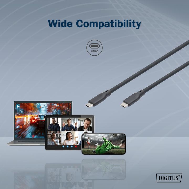 Actual product image Digitus USB silicone cable, USB 10Gbps, 0.5m, black (0.50 m, USB 3.2 Gen 2)