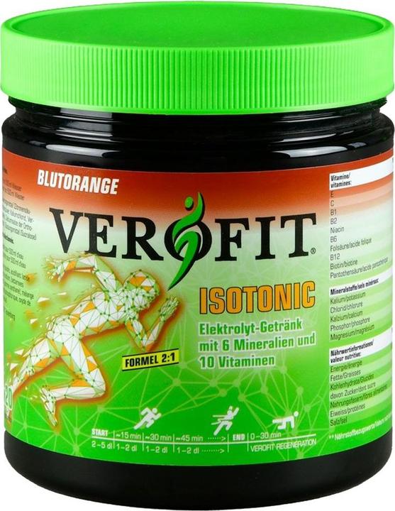 Produktbild VEROFIT ISOTONIC Elektrolyt-Getränk mit 6 Mineralien und 10 Vitaminen Blutorange Plv (Blutorange, 1 Stk., 600 g)