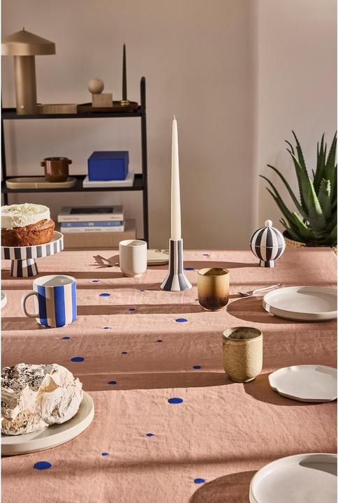 Image du produit Oyoy Tischdecke Nori 140 cm x 260 m, Blau/Terracotta (140 x 260 cm)