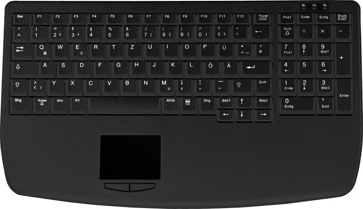 Produktbild Active Key Industry 4.0 Notebook Style Ultraflat Touchpad Keyboard with NumPad PS2 Black (DE, Kabelgebunden)