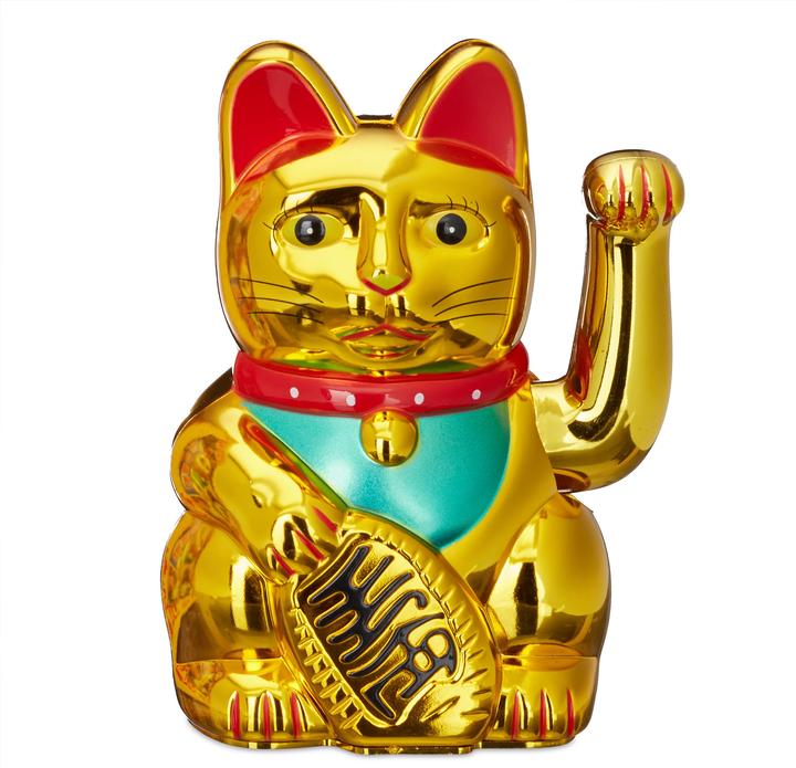 Relaxdays Maneki Neko Winkekatze (10 x 8 x 16 cm)