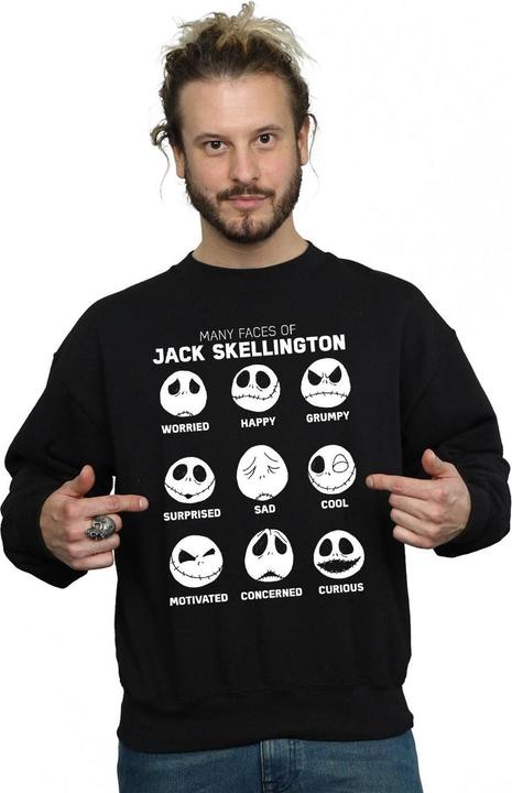Immagine prodotto Disney Nightmare Before Christmas The Many Faces Of Jack Felpa Uomo (L)