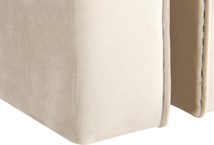 Actual product image Beliani Pouf Velvet Fabric beige 35 x 42 x 42 cm MODOC
