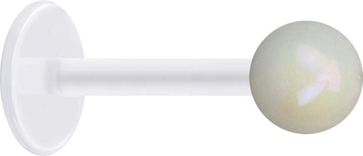 Star Piercing Micro Labret transparent mit Kugel beschichtet weiss (Acryl, ohne Messing, Bioflex)