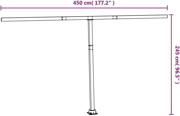 Produktbild VidaXL Stützen für Markisen Anthrazit 450x245 cm Eisen,Farbe (4.50 m)