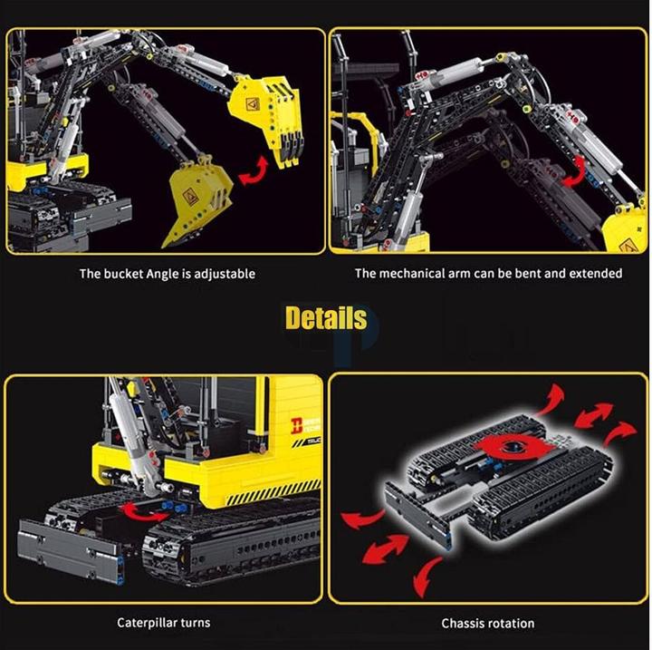 Actual product image HappyBuild 22006 - Small Excavator (RC) (1718 pieces)