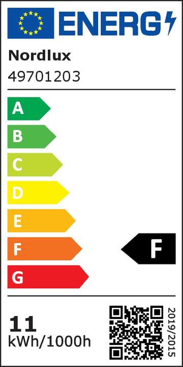 Label énergétique Nordlux Canto 2, applique murale, noir (500 lm, IP44)